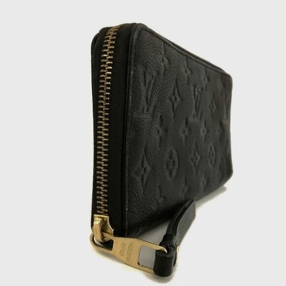 Authentic Louis Vuitton Monogram Empreinte Black Leather Zip Around Wallet - Picture 2 of 7